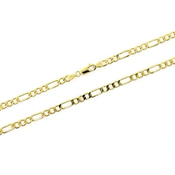 Vintage Italian 14k Fine Yellow Gold Solid Figaro Chain Necklace - Picture 5 of 7